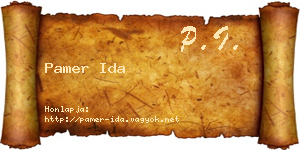 Pamer Ida névjegykártya